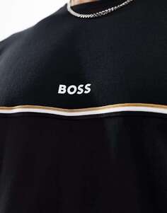 Уникальная футболка черного цвета с небольшим логотипом Boss Bodywear