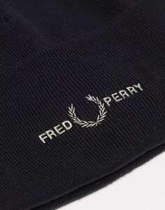 Черная шапка-бини унисекс с логотипом Fred Perry