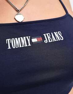 Темно-синий топ с ремешками и логотипом Tommy Jeans Plus