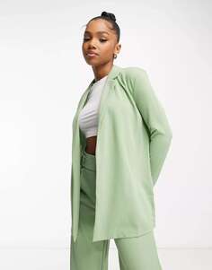 Легкий комбинированный пиджак JDY серо-зеленого цвета