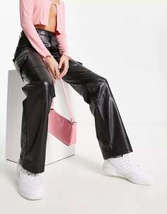 Черные брюки-карго в стиле 90-х из искусственной кожи Abercrombie &amp; Fitch
