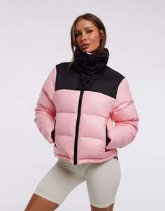 Укороченная укороченная куртка JACK1T из альпийского пуха пудрово-розового и черного цветов