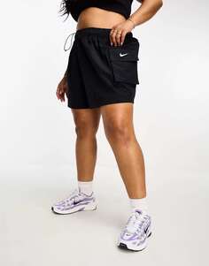 Черные тканые шорты карго Nike Plus