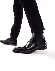 Ботинки челси ASOS из черной полированной искусственной кожи