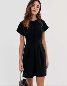 Черное мини-платье с зауженной талией ASOS