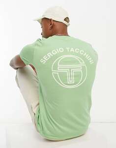 Зеленая футболка Sergio Tacchini Graciello с принтом на спине