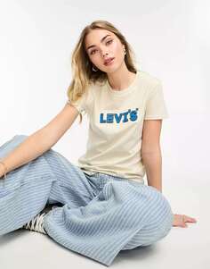 Кремовая футболка Levi&apos;s Perfect с логотипом Levis