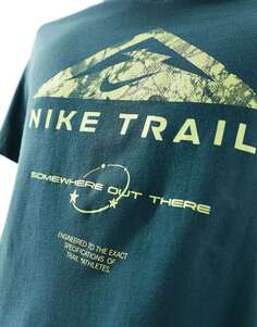 Темно-зеленая футболка с рисунком Nike Trail Dri-FIT