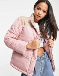 Контрастно-розовая куртка-пуховик с высоким воротником Wednesday&apos;s Girl