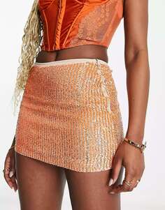 Оранжевая мини-юбка с пайетками Raga Glitz &amp; Glam