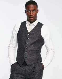 Твидовый жилет Noak British Tweed темно-серого цвета