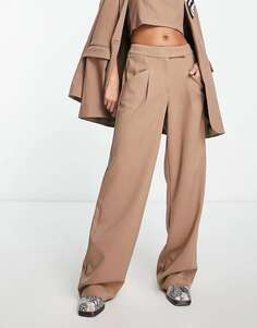 Скроенные бежевые широкие брюки Something New X от Naomi Anwer