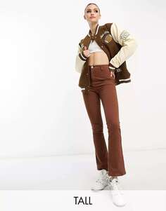 Шоколадные широкие джинсы в стиле диско с завышенной талией DTT Tall Bianca Don&apos;t Think Twice