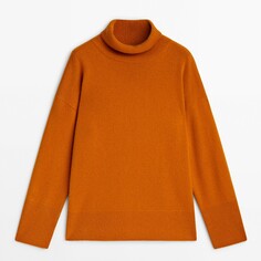 Свитер Massimo Dutti Wool Blend High Neck, оранжевый