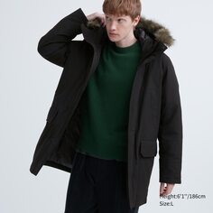 Ультратеплое гибридное пуховое пальто Uniqlo, черный (Размер L)