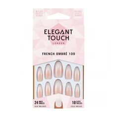Накладные ногти Uñas Postizas French Ombre 109 Elegant Touch, 24 unidades