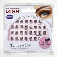 Накладные ресницы Haute Couture Trio Lashes Pestañas Postizas Kiss, Negro