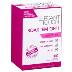 Средство для снятия лака Quitaesmalte Soak &apos;Em off! Nail Polish Remover Elegant Touch, 100 unidades