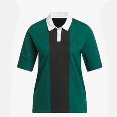Футболка-поло Adidas Golf Go-to Stripe, зеленый/черный/белый