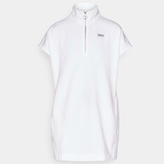 Платье DKNY Metallic Bubble Logo Half Zip Sneaker Jersey, белый/серебристый