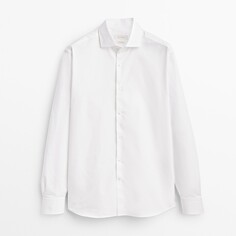 Рубашка Massimo Dutti Slim Fit Cotton Twill, белый