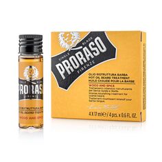 масло для ухода за бородой Wood and spice tratamiento de aceite caliente para barba Proraso, 4 х 17 мл