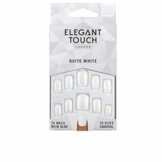 Накладные ногти Polished colour 24 nails with glue squoval Elegant touch, 24 единицы, quite white