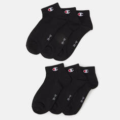 Комплект спортивных носков Champion Quarter Unisex, 6 пар, черный