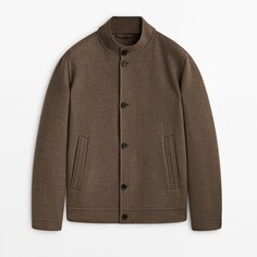 Куртка-рубашка Massimo Dutti Double-faced Wool, бежевый