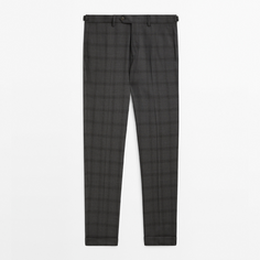 Брюки Massimo Dutti Windowpane Check 110&apos;s Wool Suit, серый