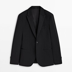 Пиджак Massimo Dutti Tuxedo Suit, черный