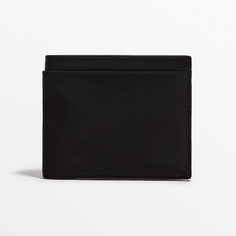 Кошелек Massimo Dutti Contrast Nylon With Leather Details - Studio, черный