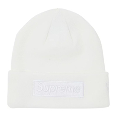 Шапка Supreme x New Era Box Logo Beanie, белый