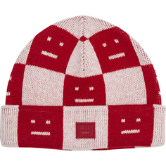 Шапка Acne Studios Kids Logo Beanie, красный/светло-красный