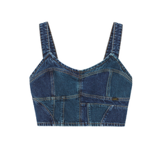 Топ Lee x Pull&amp;Bear Denim Crop, синий