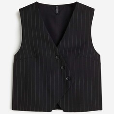 Жилет H&amp;M Pinstriped Asymmetric-front Suit, черный H&M