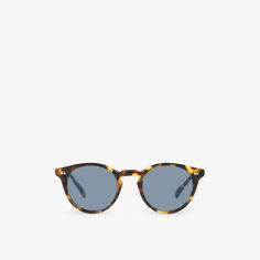 OV5459SU Солнцезащитные очки Romare в круглой оправе из ацетата черепаховой расцветки Oliver Peoples, коричневый