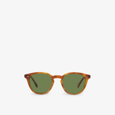 OV5454SU Desmon Sun солнцезащитные очки в круглой оправе из ацетата черепаховой расцветки Oliver Peoples, коричневый