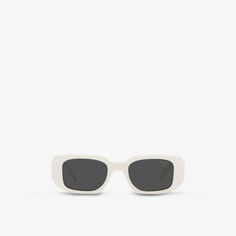 Солнцезащитные очки PR 17WS в прямоугольной оправе из ацетата Prada, белый