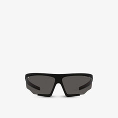 Солнцезащитные очки PS 07YS в нейлоновой оправе неправильной формы с затемненными линзами Prada Linea Rossa, черный