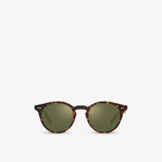 OV5459SU Солнцезащитные очки Romare в круглой оправе из ацетата ацетата Oliver Peoples, коричневый