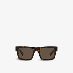 Солнцезащитные очки PR 19WS в квадратной оправе из ацетата Prada, коричневый
