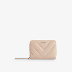 Стеганый кожаный кошелек Answer с тисненым логотипом Claudie Pierlot, цвет naturels