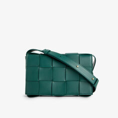 Кожаная сумка через плечо Cassette Bottega Veneta, зеленый