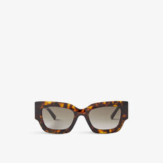 Солнцезащитные очки Nena/S в квадратной оправе из ацетата ацетата Jimmy Choo, коричневый