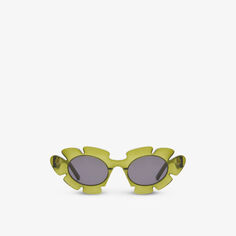 Солнцезащитные очки Loewe x Paula&apos;s Ibiza G000270X03 в форме цветка из ацетата ацетата Loewe, зеленый