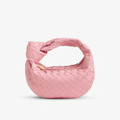 Кожаная сумка Mini Jodie Intrecciato с верхней ручкой Bottega Veneta, розовый