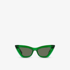 Солнцезащитные очки BV1101S из ацетата кошачьего глаза Bottega Veneta, зеленый
