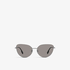 BE3144 Солнцезащитные очки Harper в стальной оправе «кошачий глаз» Burberry, серебряный