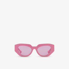 Солнцезащитные очки GC002107 в прямоугольной оправе из ацетата ацетата Gucci, розовый